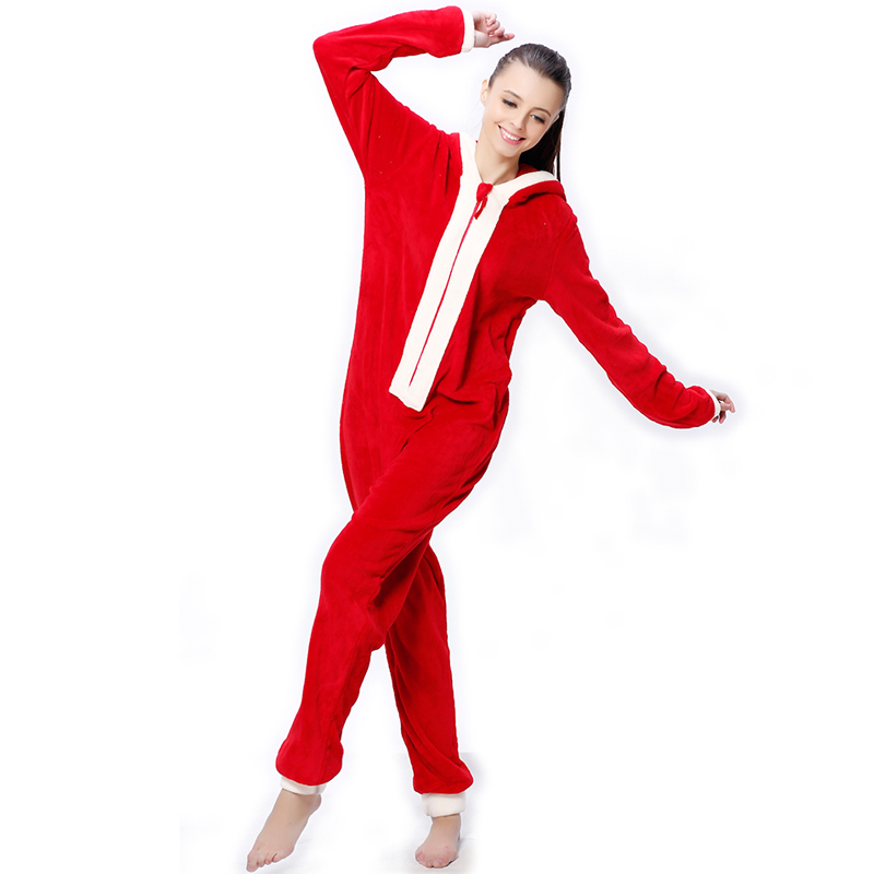 เครื่องแต่งกายคริสต์มาสคลุมขนแกะปะการัง Onesie