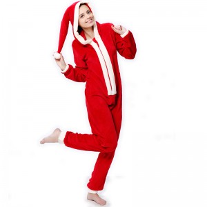 เครื่องแต่งกายคริสต์มาสคลุมขนแกะปะการัง Onesie