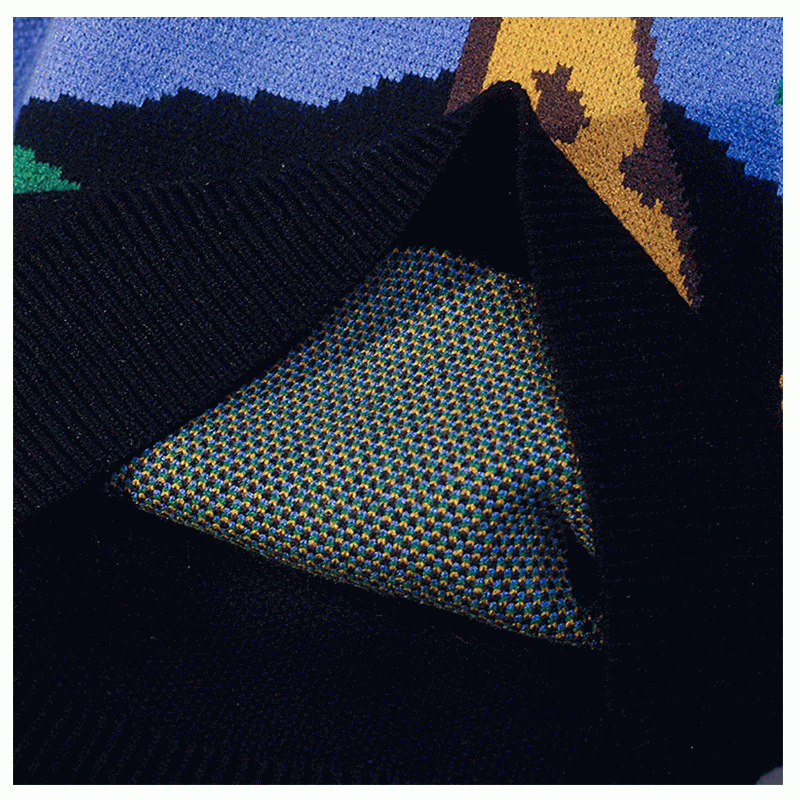 2019 ที่กำหนดเองการออกแบบล่าสุดสุภาพสตรีเสื้อถักยีราฟหลวมเสื้อกันหนาว Jacquard