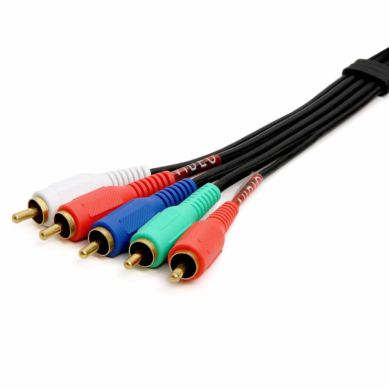 สาย RCA สัญญาณเสียง Component Video ชายหญิง 5 อาร์ซีเอถึง 5RCA สำหรับ HDTV - ชุบทอง RCA เป็น RCA