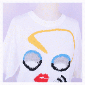 เสื้อกันหนาวริมฝีปากแดงที่กำหนดเอง Jacquard ฤดูร้อนถักเสื้อกันหนาวบาง ๆ