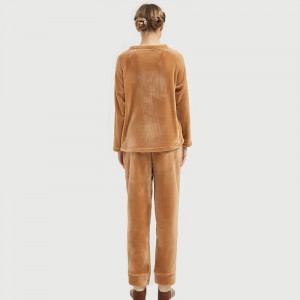 ชุดนอนขนแกะผ้าสักหลาดขนแกะสัตว์ผู้หญิง