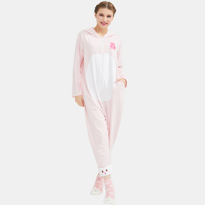 ชุดนอนผู้หญิง Onesie Cotton Jersey Embroidery