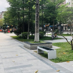 แผงโซล่าเพาเวอร์ขับเคลื่อนสมาร์ทโฆษณากลางแจ้ง Bench Garden Benche New Generation Street Furniture