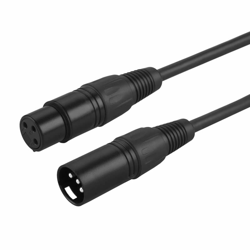 XLR ชายกับหญิง XLR สมดุลสาย 3 PIN Mic, สีดำ