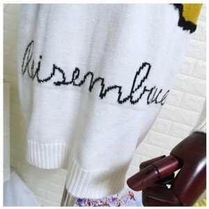 ขนาดอเมริกัน / ยุโรปขนาด Daisy ดอกไม้ Jacquard สตรี Pullover เสื้อกันหนาวชุด