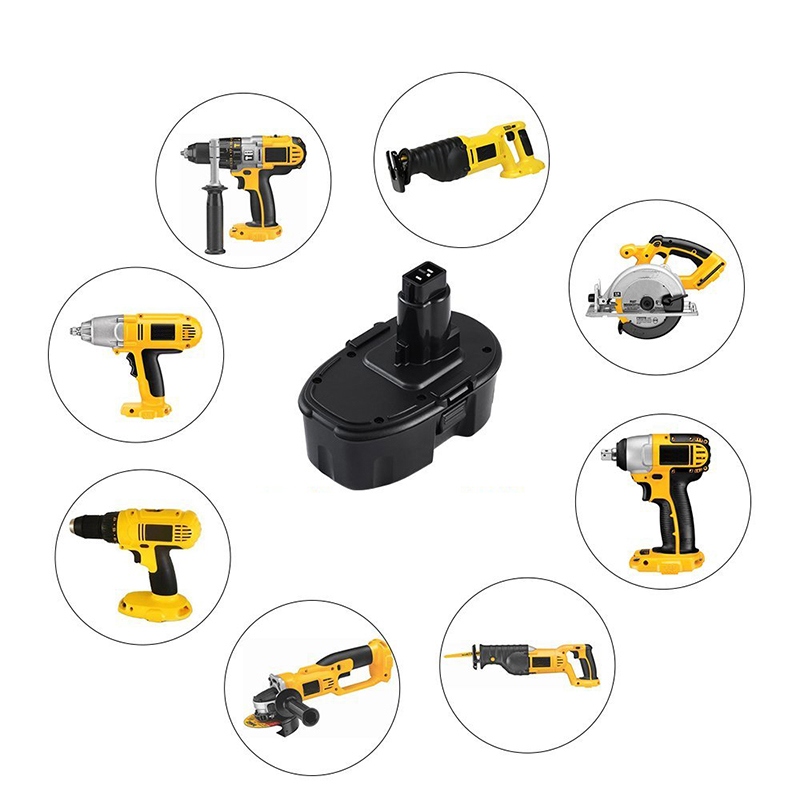 เปลี่ยนแบตเตอรี่สว่านไร้สาย 18V 1300mAh Ni-Cd สำหรับ Dewalt DC9096, DC725, DE9095