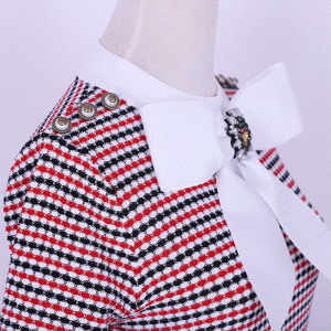 ฤดูร้อนพอดีบิ๊กโบว์ผีเสื้อลาย Plaids ผู้หญิง Bodycon ชุดเสื้อกันหนาว