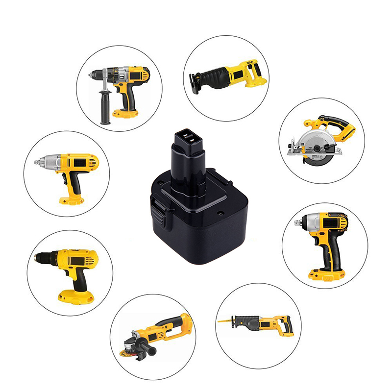 Ni-Cd 2000mAh 12V เปลี่ยนแบตเตอรี่ชาร์จสำหรับ Dewalt DE9075, DE9501, DW9071 สว่านไร้สาย