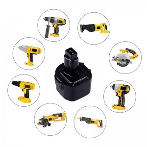แบตเตอรี่สว่านแบบชาร์จใหม่ได้ Ni-Cd ขนาด 9.6V 1700mAh สำหรับ Dewalt DE9062, DW9061, DW9062