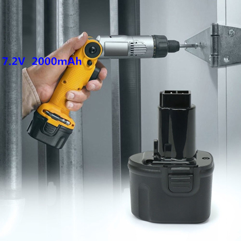 Ni-Cd 7.2V 2000mAh เปลี่ยนแบตเตอรี่ไร้สายสำหรับ Dewalt DE9057, DE9085, DW9057