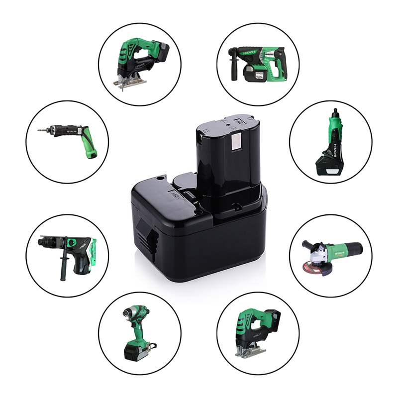 แบตเตอรี่สำรองเครื่องมือไฟฟ้า Ni-Cd 12V 1500mAh สำหรับ Hitach EB1215, EB1214S, EB1220HS