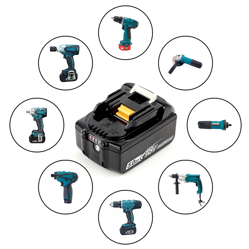 BL1815, BL1820, BL1825 18V 5000mAh Li-ion Replacement Battery สว่านไร้สาย