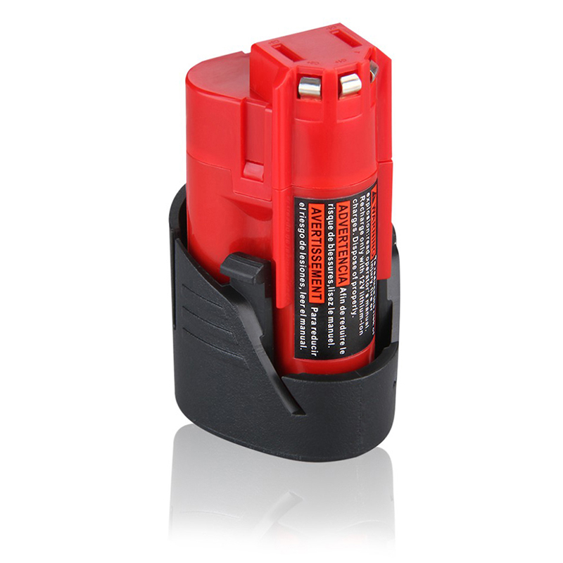 แบตเตอรี่ลิเธียมไอออน 12V 2000mAh แบตเตอรี่เครื่องมือไร้สายแบบชาร์จไฟได้สำหรับ Milwaukee 48-11-2411 M12