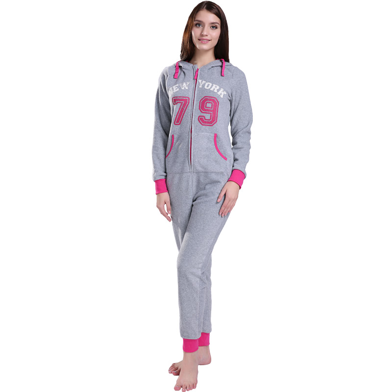 ผู้ใหญ่ไมโครขนแกะคลุมด้วยผ้า Onesie ชุดนอนชุดสำหรับผู้หญิง