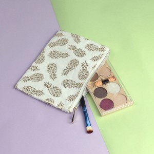 กระเป๋าเครื่องสำอางสับปะรดไฟเบอร์แฟชั่นคุณภาพสูงและเป็นมิตร