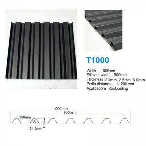 T1000 Black High Peak ASA PVC UPVC กระเบื้องหลังคาแผ่นหลังคากันน้ำที่ดี