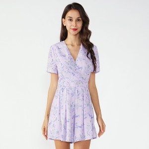 รูปแบบใหม่ที่กำหนดเองชีฟอง Onesie พิมพ์ Jumpsuit ผู้หญิง