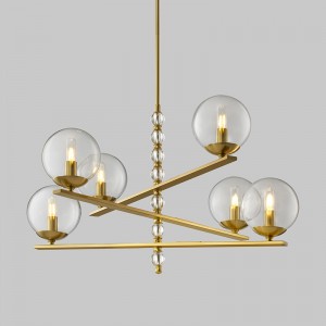 ศิลปะสมัยใหม่ออกแบบห้องนั่งเล่นแฟชั่นแก้วโคมระย้าลูก Km2131