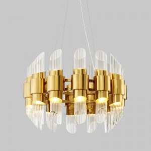 โมเดิร์นสร้างสรรค์หลอดแก้วห้องนั่งเล่นห้องนอนโคมระย้าโลหะ Km2129