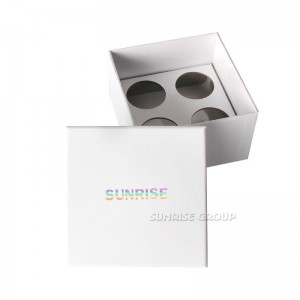 กล่องของขวัญบรรจุภัณฑ์เพียวไวท์เพียวไวท์ใสพร้อมโลโก้ที่กำหนดเอง