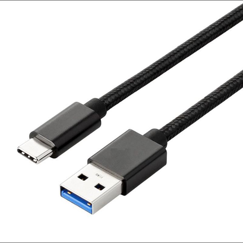 draubleType-C ถึง USB สายเคเบิลข้อมูลไนล่อน briaded