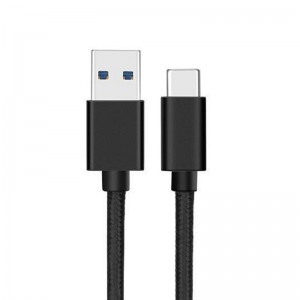 draubleType-C ถึง USB สายเคเบิลข้อมูลไนล่อน briaded