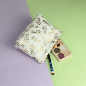 กระเป๋าเครื่องสำอางยอดนิยมใยสับปะรดลาย Twill 100%