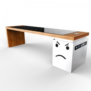 2019 การออกแบบที่ทันสมัยสมาร์ทพลังงานแสงอาทิตย์เฟอร์นิเจอร์กลางแจ้งสวนเปลือยม้านั่ง