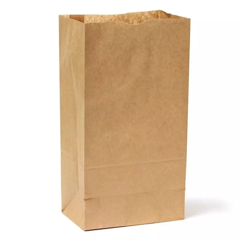 ถุงกระดาษถุงกระดาษอาหารสีน้ำตาลรีไซเคิลหรูหรากระเป๋าช้อปปิ้งซูเปอร์มาร์เก็ตกระดาษ