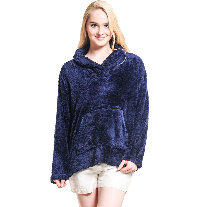 เสื้อสเวตเตอร์ถักหมวกขนแกะผู้หญิง Snuggle