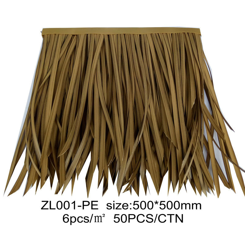 PVC / PE / PA เทียมสังเคราะห์ Thatches แถบ tiki หลังคามุงหลังคากระเบื้องพลาสติกเลียนแบบหลังคามุงหลังคาฟางจำลอง