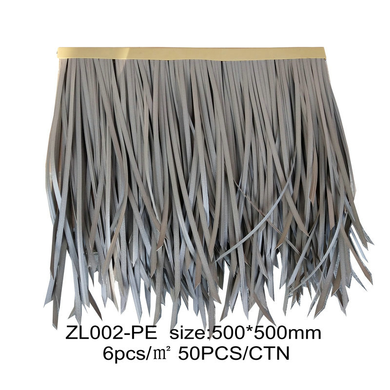 PVC / PE / PA เทียมสังเคราะห์ Thatches แถบ tiki หลังคามุงหลังคากระเบื้องพลาสติกเลียนแบบหลังคามุงหลังคาฟางจำลอง