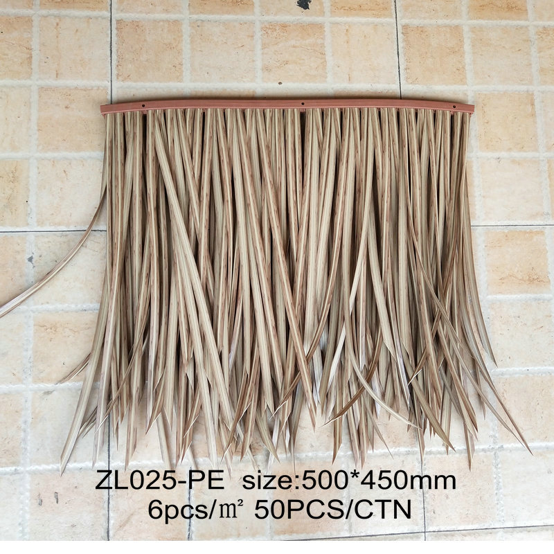 PVC / PE / PA เทียมสังเคราะห์ Thatches แถบ tiki หลังคามุงหลังคากระเบื้องพลาสติกเลียนแบบหลังคามุงหลังคาฟางจำลอง