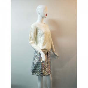 เสื้อสเวตเตอร์ถักผู้หญิงขาว RLWS0020F