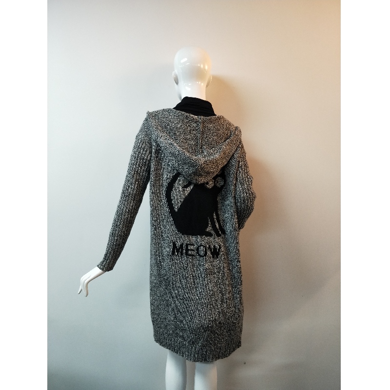 GREY CARDIGAN SWEATER RLWS0091F