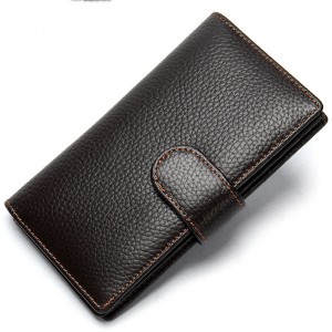 HD0827 - กระเป๋าเงินหนังวัวแท้สำหรับบุรุษหลายชั้น