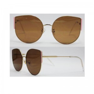 โลโก้ที่กำหนดเองขายส่งโลหะแว่นกันแดดผู้หญิงบิ๊กแมวตากรอบ