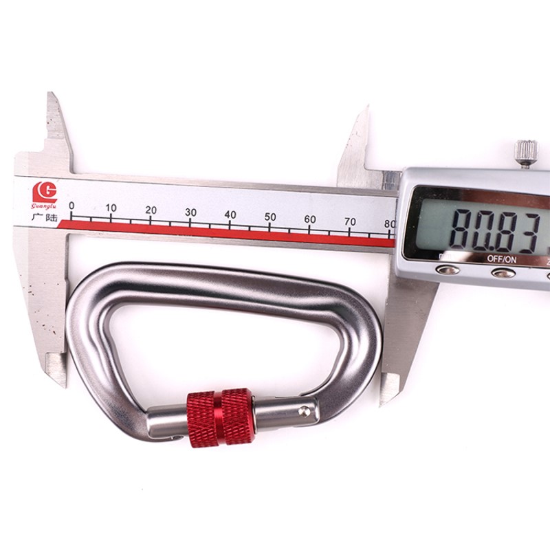 ตะขอปีนเขากลางแจ้งค่ายหลักล็อค carabiner มัลติฟังก์ชั่นถั่วปีนเขาหัวเข็มขัดกลางแจ้งด่วนจับอุปกรณ์ความปลอดภัยล็อคการตรวจสอบหลุม d- สกรูล็อคหลักการบินอลูมิเนียม