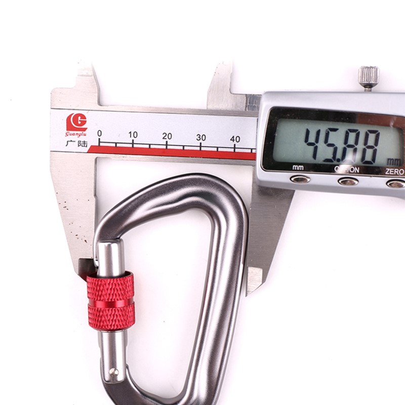 ตะขอปีนเขากลางแจ้งค่ายหลักล็อค carabiner มัลติฟังก์ชั่นถั่วปีนเขาหัวเข็มขัดกลางแจ้งด่วนจับอุปกรณ์ความปลอดภัยล็อคการตรวจสอบหลุม d- สกรูล็อคหลักการบินอลูมิเนียม