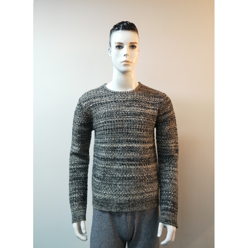 GRAY ROUND-NECK SWEATER RLMS0015F