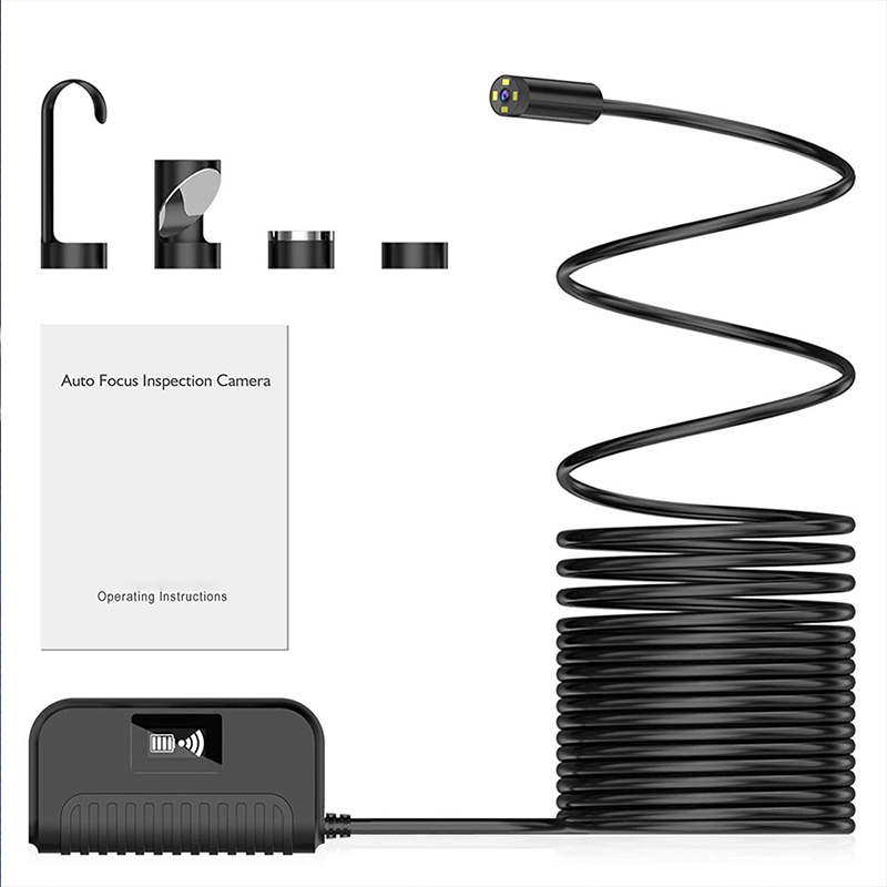 กล้องตรวจสอบ Borescope ไร้สาย, ความละเอียด 2 ล้าน HD, ความยาวโฟกัส 197 นิ้ว, แบตเตอรี่ 2,600 mAh, IP68 กันน้ำ 11.5ft