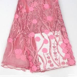 3d ดอกไม้ลูกไม้ด้วยเลื่อมที่มีคุณภาพสูงแอฟริกันผ้าลูกไม้ฝรั่งเศสสำหรับงานแต่งงานเย็บปักถักร้อยลูกไม้ผ้าสุทธิ