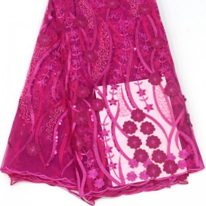 3d ดอกไม้ลูกไม้ด้วยเลื่อมที่มีคุณภาพสูงแอฟริกันผ้าลูกไม้ฝรั่งเศสสำหรับงานแต่งงานเย็บปักถักร้อยลูกไม้ผ้าสุทธิ