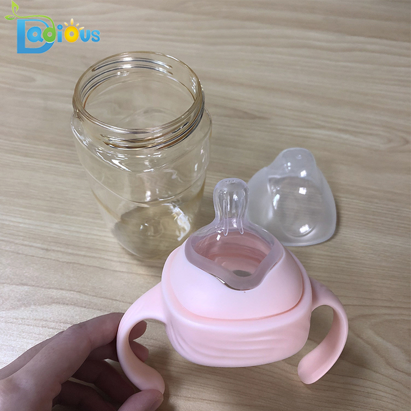 ทารกแรกเกิด BPA ฟรี PPSU ขวดนม 240 มิลลิลิตรขวดนมโลโก้ที่กำหนดเองขวดนมทารกที่มีการจัดการ