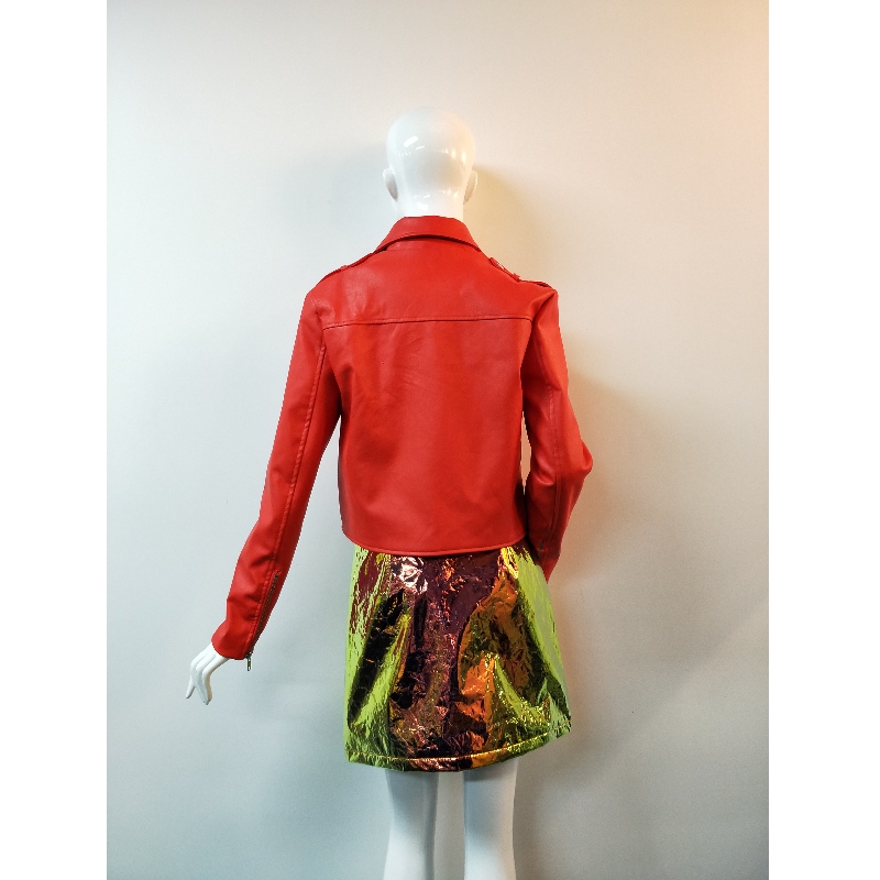 แจ็คเก็ตสีแดง PU BIKER RLWPJ0004N