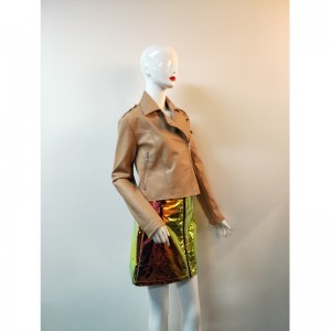 แจ็คเก็ตสีน้ำตาล PU BIKER RLWPJ0006N