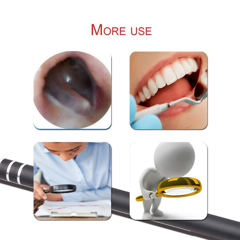 2 in 1 Borescope ตรวจสอบหูขี้ผึ้ง Remover เครื่องมือ 720 จุดกล้องกันน้ำพร้อม 6 ปรับ LED เข้ากันได้กับ Android และ iOS