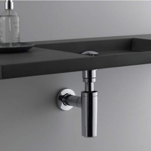 ห้องน้ำใต้อ่างซิงก์ท่อระบายน้ำขวดดักทองแดง