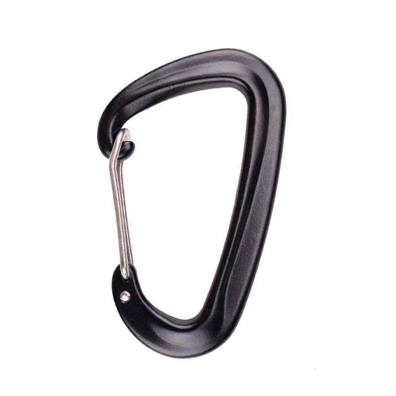ตะขอกลางแจ้งปีนหน้าผาตั้งแคมป์หลักล็อค carabiner สลักกลางแจ้งด่วนด่วนตกอย่างรวดเร็วอุปกรณ์ความปลอดภัยล็อคละเอียดหลุม D ประเภท 304 สแตนเลสสปริงบาร์ล็อคล็อคหลักการบินอลูมิเนียม